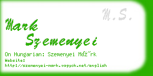 mark szemenyei business card